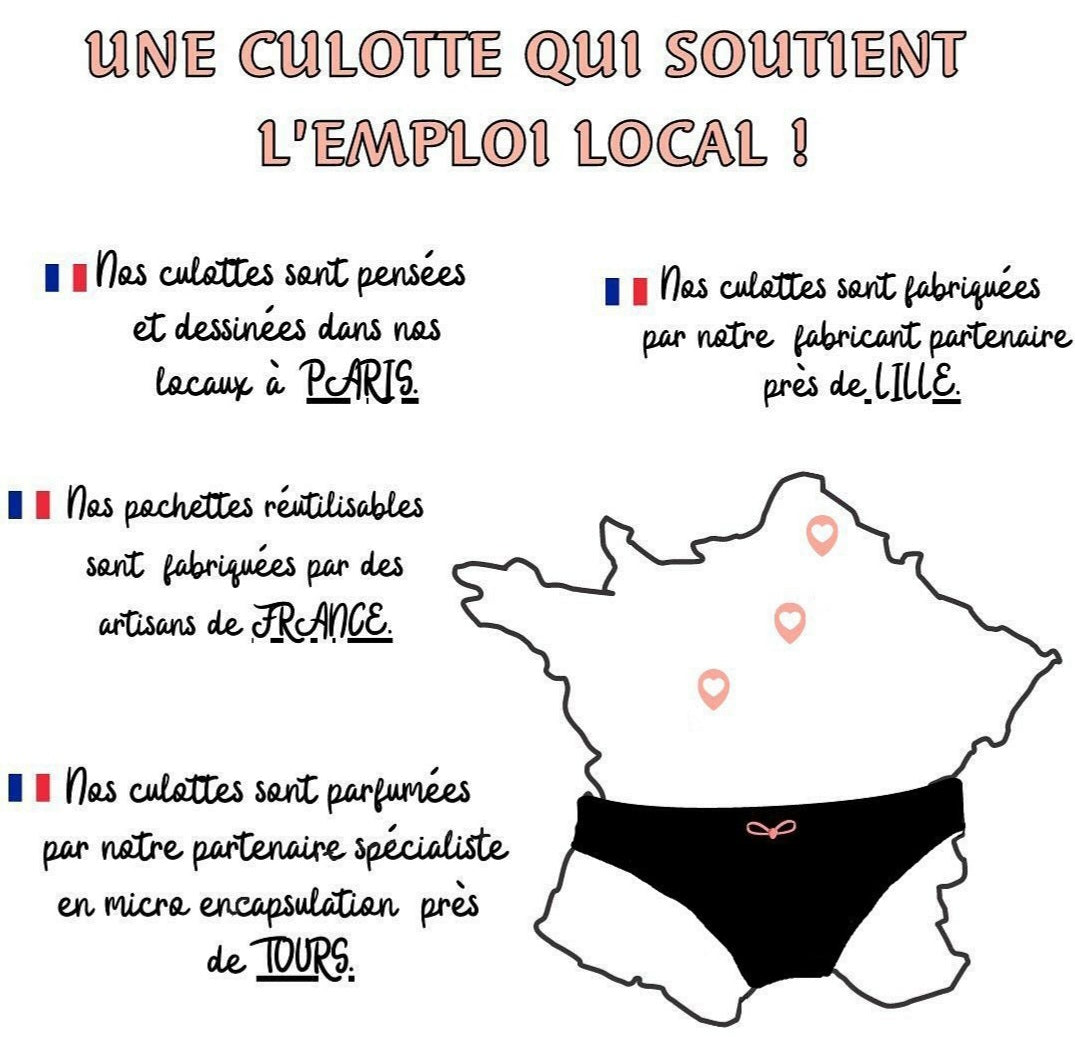 Culotte menstruelle noire fantaisie Périodita