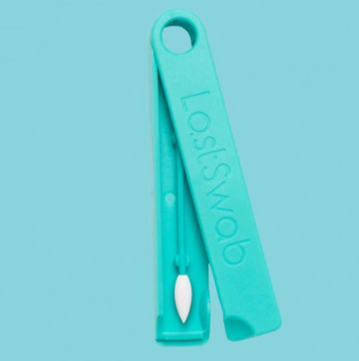 Coton-tige maquillage réutilisable turquoise