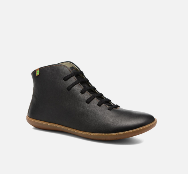 Bottines à lacet noires mixte style barefoot