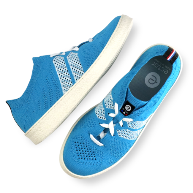 Ector turquoise rayé blanc