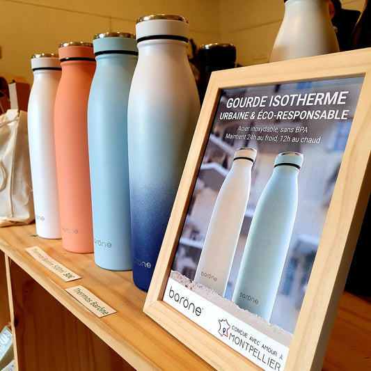 Goodbye Plastic - Gourde inox isotherme  Pailles en queue  - 500 ml ~  Halte Terre Native