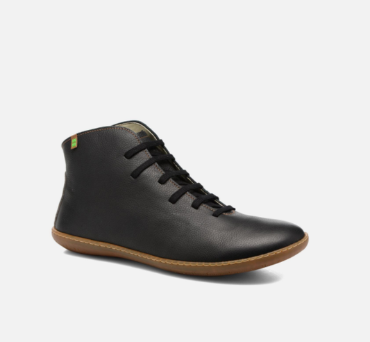 Bottines à lacet noires mixte style barefoot
